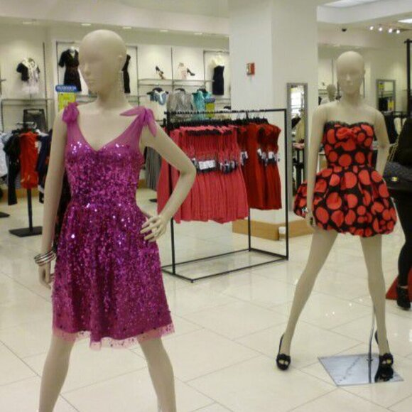 Rare Y2K Gossip Girl Party Dress Charlotte Russe Red Black Polka Dot Strapless - Picture 2 of 11